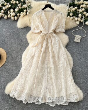 robe karolina demi monche butterfly